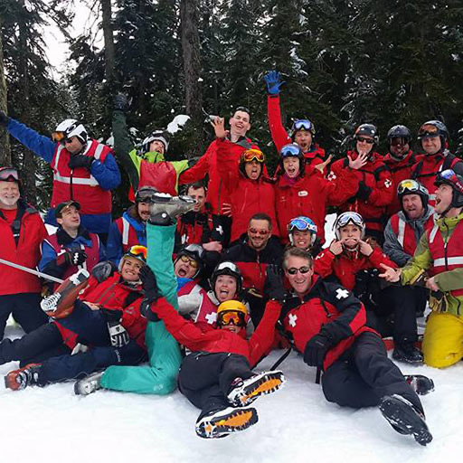 Summit Central Ski Patrol volunteers together on the mountain